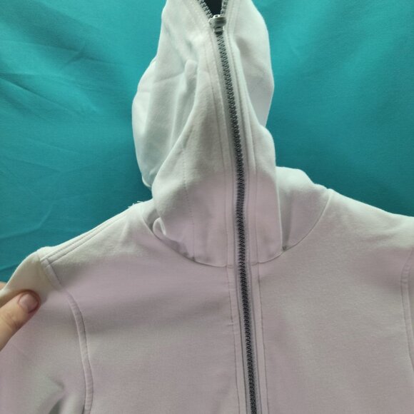 Scottevest SEV The Chloe Glow Hoodie XS White Zip-Up  Jacket With Hood & Pockets - Picture 2 of 14